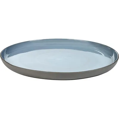 Блюдо «Даск» керамика D=317,H=25мм серый,голуб., изображение 2