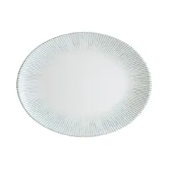 Блюдо сервировочное «Ирис» овальное фарфор ,L=31,B=24см белый,серый