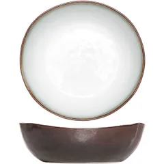 Салатник керамика D=200,H=65мм белый,коричнев.