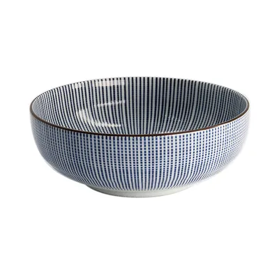 Салатник «Сендан» фарфор 1,85л D=215,H=80мм голуб.,белый