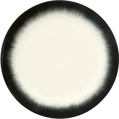 Тарелка «Де» №4 фарфор D=28см кремов.,черный