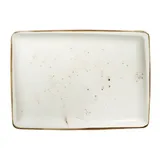 Блюдо «Париж» прямоугольное фарфор ,L=23,B=16см белый,коричнев., Форма: Прямоугольная