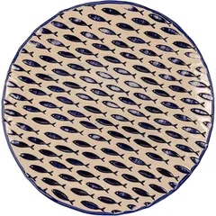 Dish “Thalassios” ceramics D=34,H=4cm beige,blue