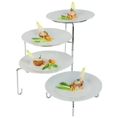 Этажерка 4 яруса на 4 тарелки (без тарелок) хром D=31/23,5,H=37,L=80см, изображение 3