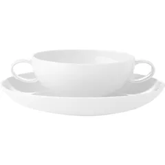 Broth cup “Domo” with handles  porcelain  400 ml  D=191, H=25mm  white