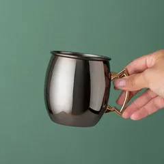 Кружка для коктейлей «Московский мул» античный никель сталь нерж. 0,5л D=85,H=100мм никелев.,золотой, изображение 3