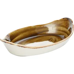 Oval baking dish “Kraft Brown”  porcelain , H=65, L=305, B=170mm  brown.