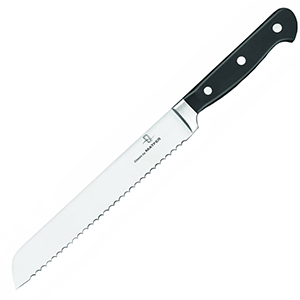 Нож для хлеба сталь нерж.,пластик ,L=20см черный,металлич.