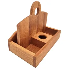 Napkin holder section 61x61mm beech ,H=16,L=20,B=11.5cm st. tree