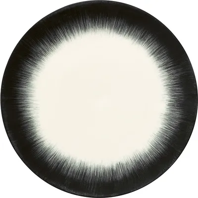 Тарелка «Де» №5 фарфор D=28см кремов.,черный