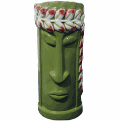 Glass for Tiki cocktails  ceramics  350 ml  D=66, H=154mm  green.