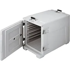 Thermal container with front loading for gastronorm containers 1/1  polyprop. , H=48, L=64, B=44 cm  gray