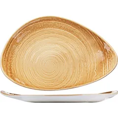 Dish “Scape Ocher”  porcelain , L=37.5 cm  beige.