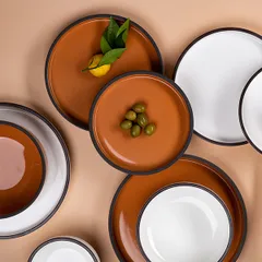 Тарелка «Блисс» с бортом фарфор D=190,H=29мм оранжев., Цвет: Оранжевый, Диаметр (мм): 190, изображение 4