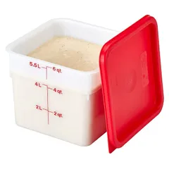 Контейнер для продуктов градуированный полиэтилен 5,7л ,H=18,5,L=21,5,B=21,5см белый, изображение 2