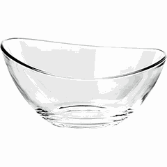 Salad bowl “Papaya” glass 0.66l D=16,H=8cm clear.