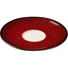 Блюдце «Джаспер» фарфор D=130/44,H=6мм белый,красный, изображение 3