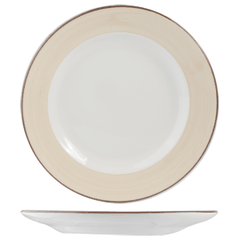 Plate “Chino”  porcelain  D=23, H=2cm  white, beige.