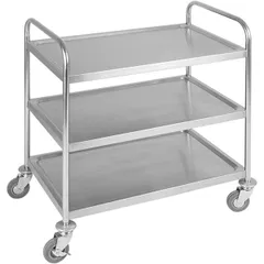 Serving trolley, 3 tiers  stainless steel , H=93, L=91, B=59cm  silver.