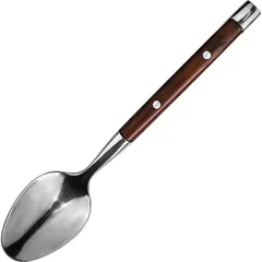 Ложка чайная «Рустик» сталь нерж.,пластик ,L=140/40,B=27мм коричнев.,металлич.