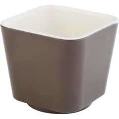 Square salad bowl plastic 150ml ,H=60,L=65,B=65mm brown,white