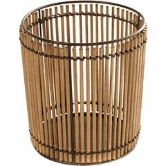 Container for herbs  bamboo  D=18, H=20cm  black, beige.