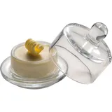 Масленка с крышкой стекло 60мл D=9,H=9см прозр.