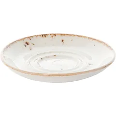 Блюдце «Крафт Вайт» фарфор D=110/40,H=13мм белый,коричнев., изображение 2