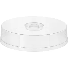 Подставка для торта с двумя крышками (h=7/11см) сталь нерж.,полистирол D=30см металлич.,прозр., изображение 3