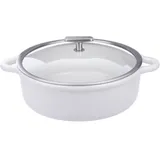 Кастрюля для сервировки «Бомбанс» с индукцией фарфор,стекло 4л D=29,H=13,7см белый,прозр.