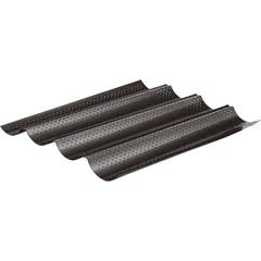 Форма для выпечки багетов перф. сталь,антиприг.покр. ,H=25,L=380,B=330мм черный