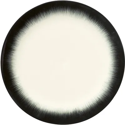 Тарелка «Де» №4 фарфор D=24см кремов.,черный