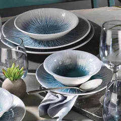 Тарелка «Нанокрем Блю» мелкая фарфор D=250,H=25мм голуб., изображение 2