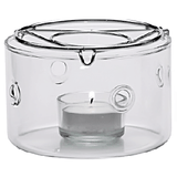 Комплект д/подогрева чайника «Прити ти» стекло,сталь нерж. D=103,H=70,L=106мм прозр.,серебрян.