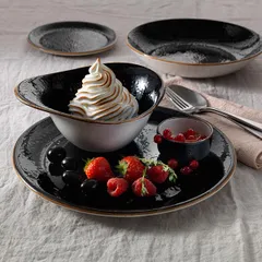 Тарелка «Крафт Лакрица» мелкая фарфор D=202,H=20мм черный, изображение 4