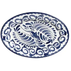 Блюдо «Пуэбла Блю» овальное фарфор ,L=31,B=23см белый,синий