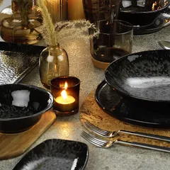 Тарелка «Нанокрем Блэк» прямоугольная фарфор ,H=33,L=270,B=160мм черный, изображение 3