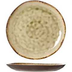 Тарелка мелкая керамика D=27,H=3см зелен.,коричнев.