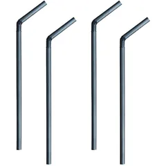 Трубочки со сгибом[100шт] полипроп. D=8,L=250мм черный