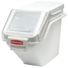 Container for storing bulk products with a lid and scoop  polyprop.  24 l , H = 42.7, L = 59.7, B = 29.3 cm  white