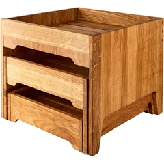 Transformable box made of 3 parts  oak , H=33, L=39.5, B=39.5cm