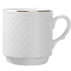 Mug “Aphrodite” porcelain 300ml D=8,H=9,L=11cm white,gold