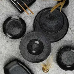 Тарелка «Нанокрем Блэк» мелкая фарфор D=190,H=22мм черный, изображение 3