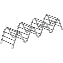 Taco stand 3 sections  stainless steel , H=5, L=24, B=6 cm  metal.