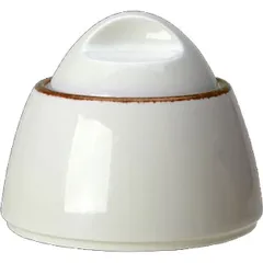 Сахарница «Браун Дэппл» с крышкой фарфор 200мл белый,коричнев.