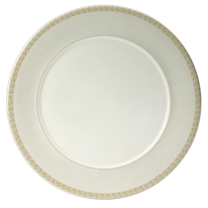 Блюдо «Антуанетт» круглое фарфор D=300,H=14мм белый,олив.