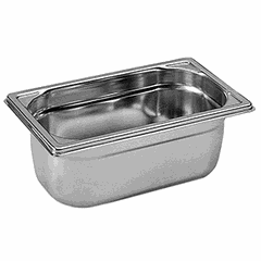 Gastronorm container 1/4*6.5cm stainless steel ,H=65,L=265,B=162mm metal.