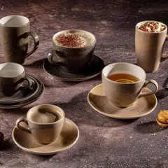 Блюдце «Революшн Гранит» фарфор D=150/50,H=17мм серый,коричнев., изображение 2