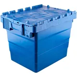 Ящик для продуктов «SPKM» сплошной с крышкой полипроп. 25л ,H=32,L=40,B=30см синий