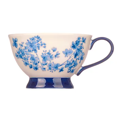 Чашка чайная «Фиори» фарфор 220мл слон.кость,синий, изображение 9